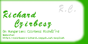 richard czirbesz business card